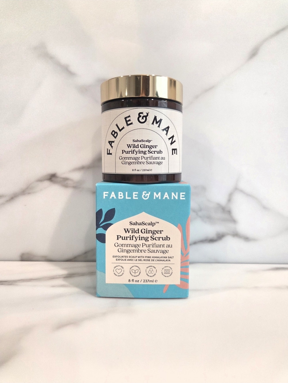 FABLE & MANE SahaScalp Wild Ginger Purifying Scrub 8oz/237ml - NEW Retail $36